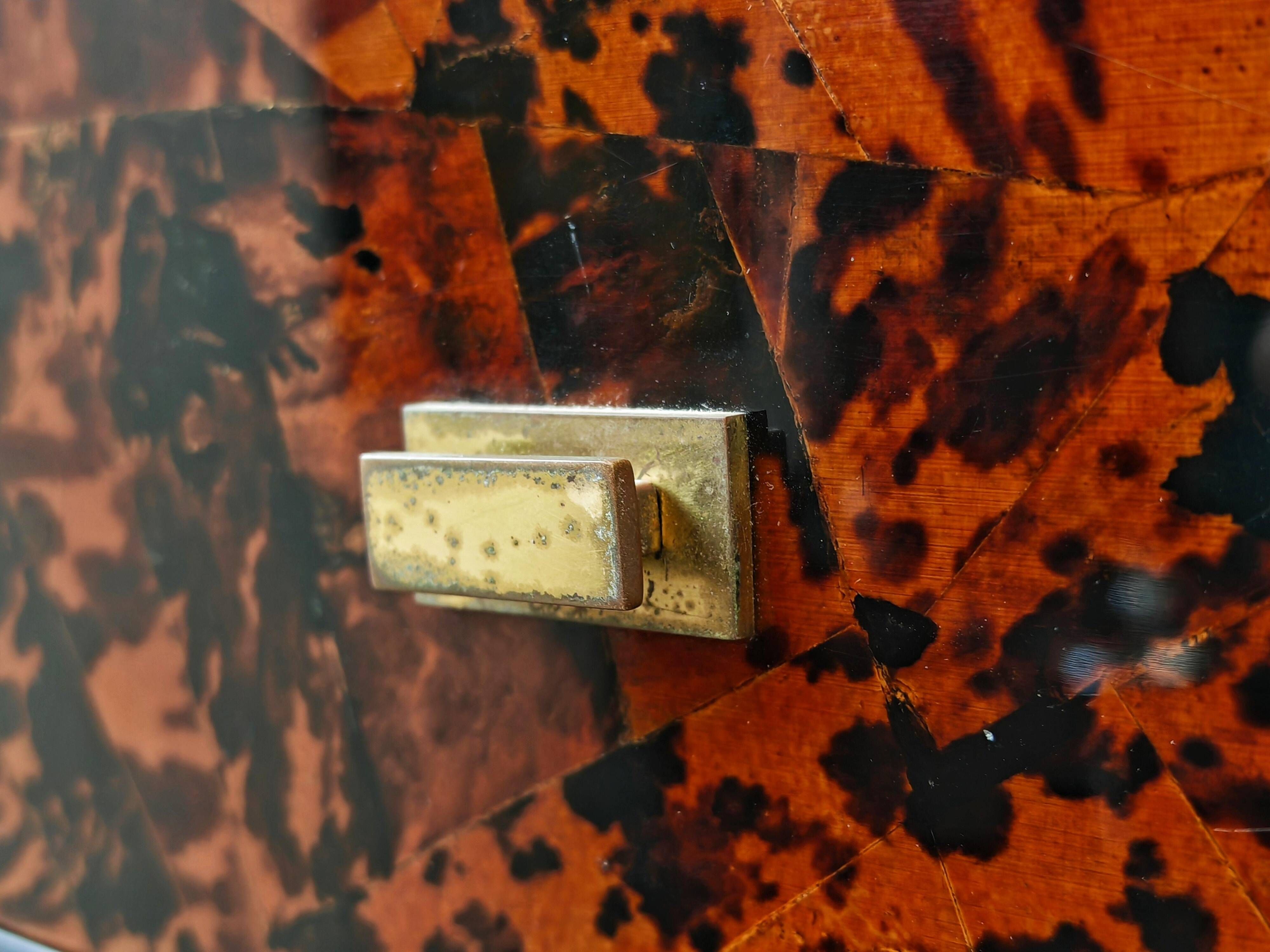 Mid Century Tall Boy or Secretary in tortoiseshell and lacquer by Ottini