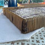 70s rattan tray