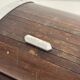 Vintage 1960 cigarette holder, wooden and gold metal dispenser - 16 x 13 cm