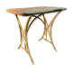 Ancienne table de jardin en fer forgé et bois