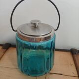 Bonbonnière en verre bleu