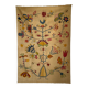 Large beige Indian rug with floral patterns 196x137.