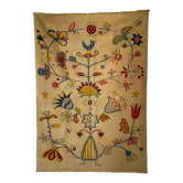 Tapis indien beige à motifs floraux