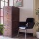 Antique column piece of furniture, oak notary drawer unit.