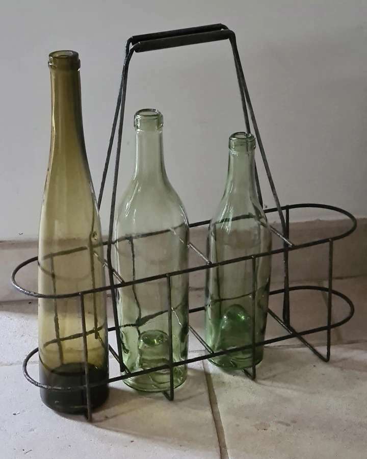 Old metal bottle holder