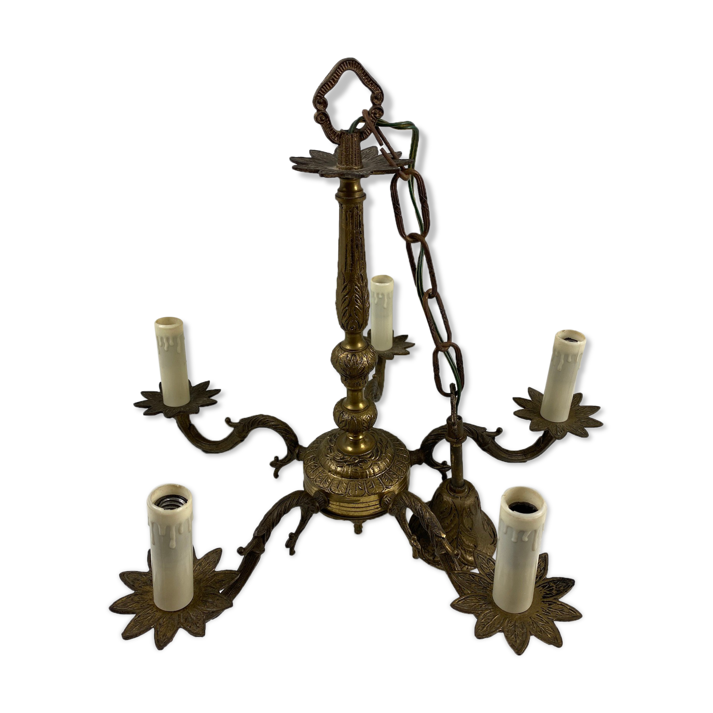 Brass chandelier 5 burners