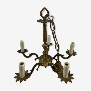 Brass chandelier 5 burners