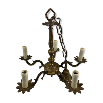 Brass chandelier 5 burners