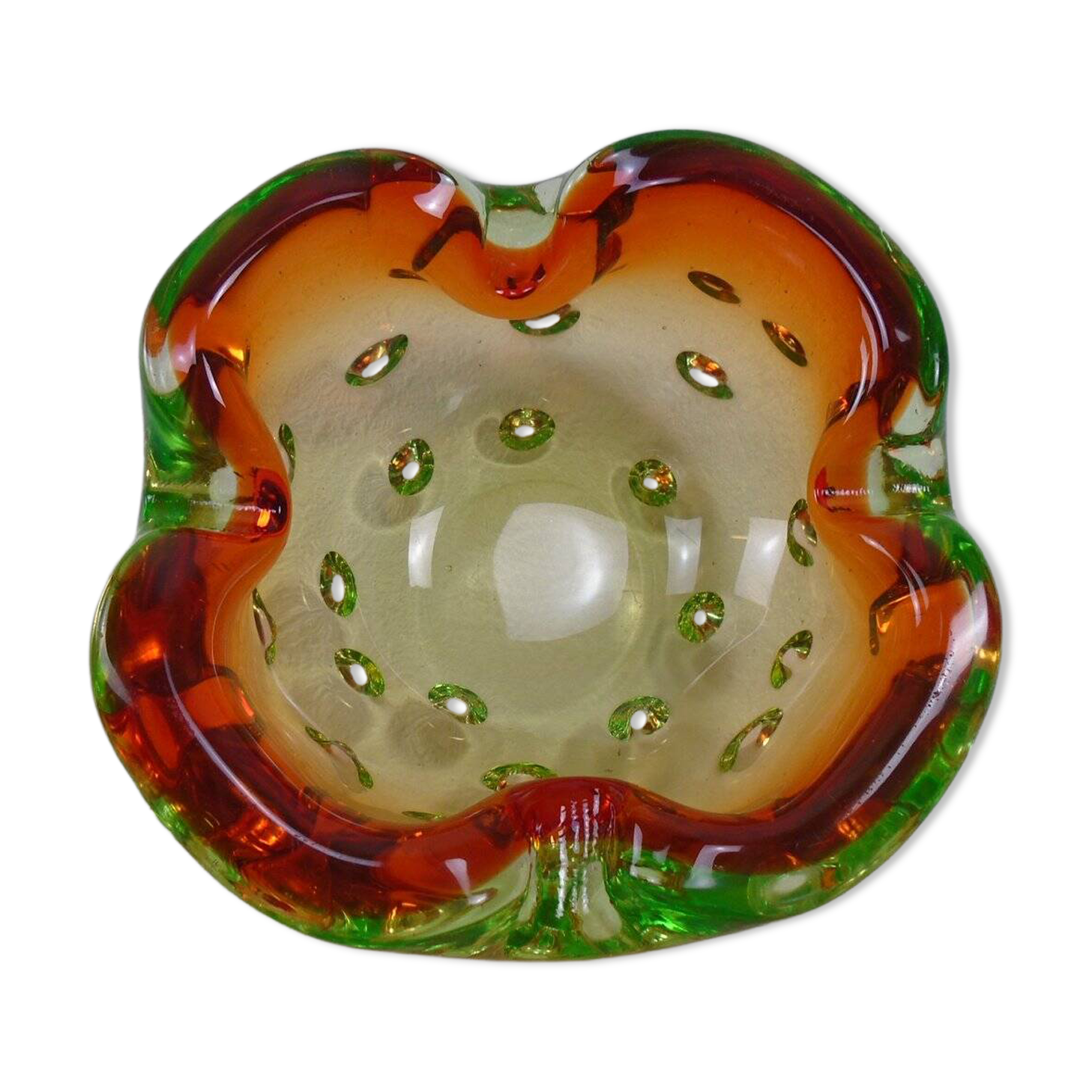Sommerso Murano Glass Ashtray, Italy, 1960s