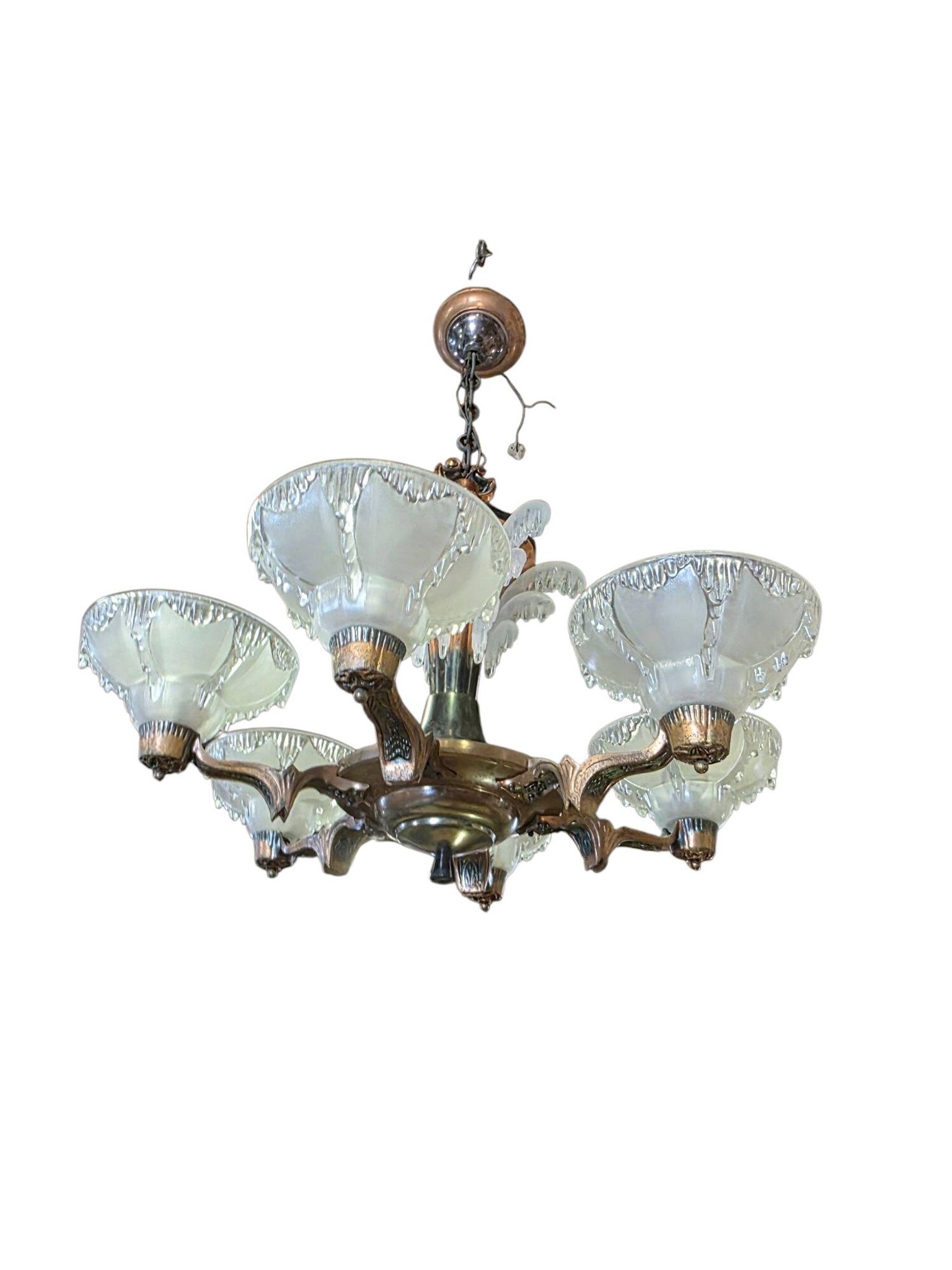 Ezan Art Deco 6-light chandelier