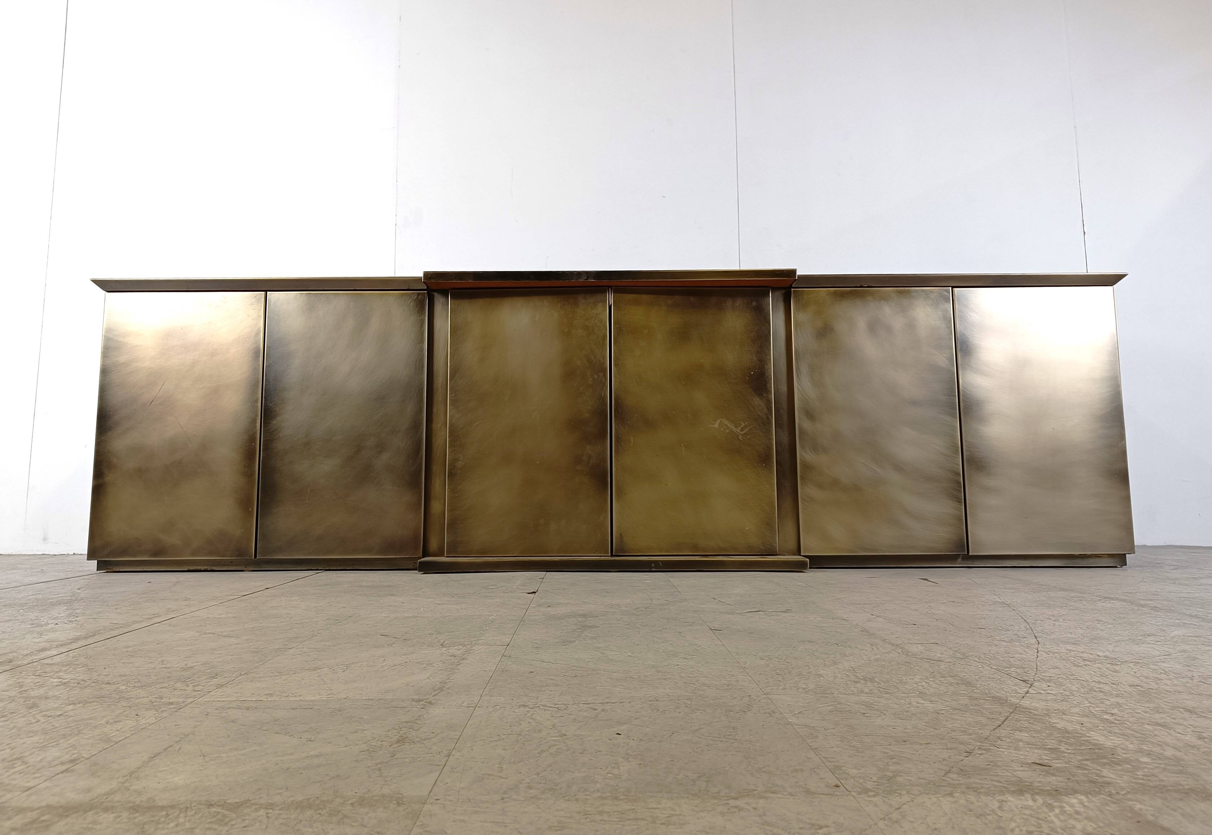 Enfilade XL en laiton par Belgochrom, 1980