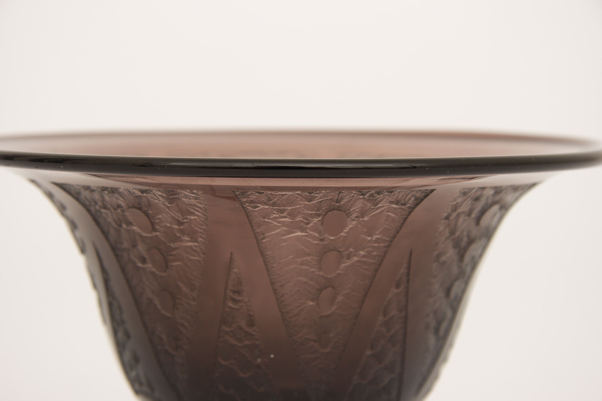 Art Deco amethyst glass vase singed erame