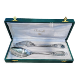 Christofle fork and spoon set in silver metal