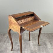 Secretary with a drop-down front in marquetry, Louis XV style, 19th century.