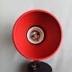 70's red lacquered metal wall spotlight