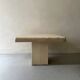 Square coffee table in polished travertine, Italy 1970.