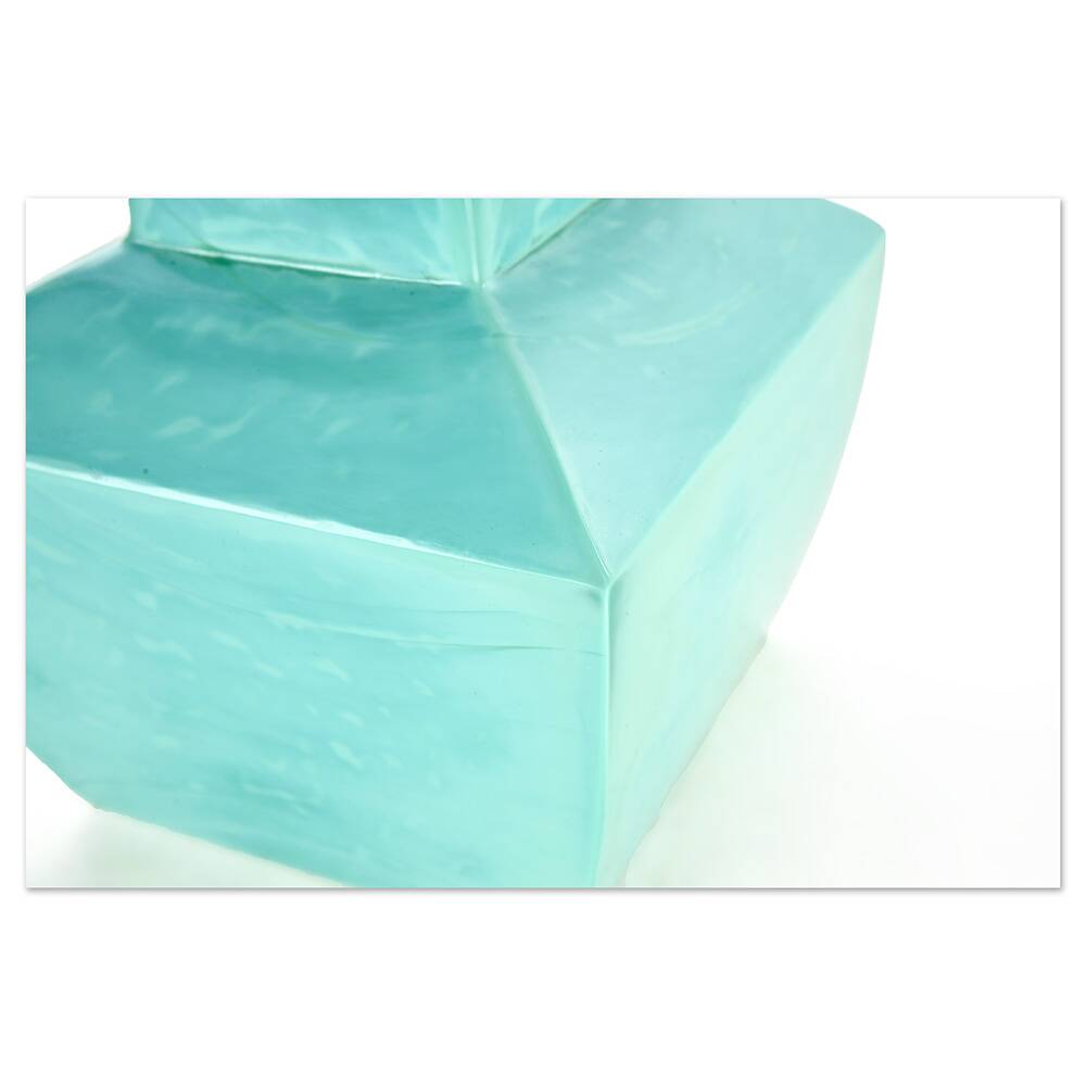 Square Turquoise Ceramic Vase