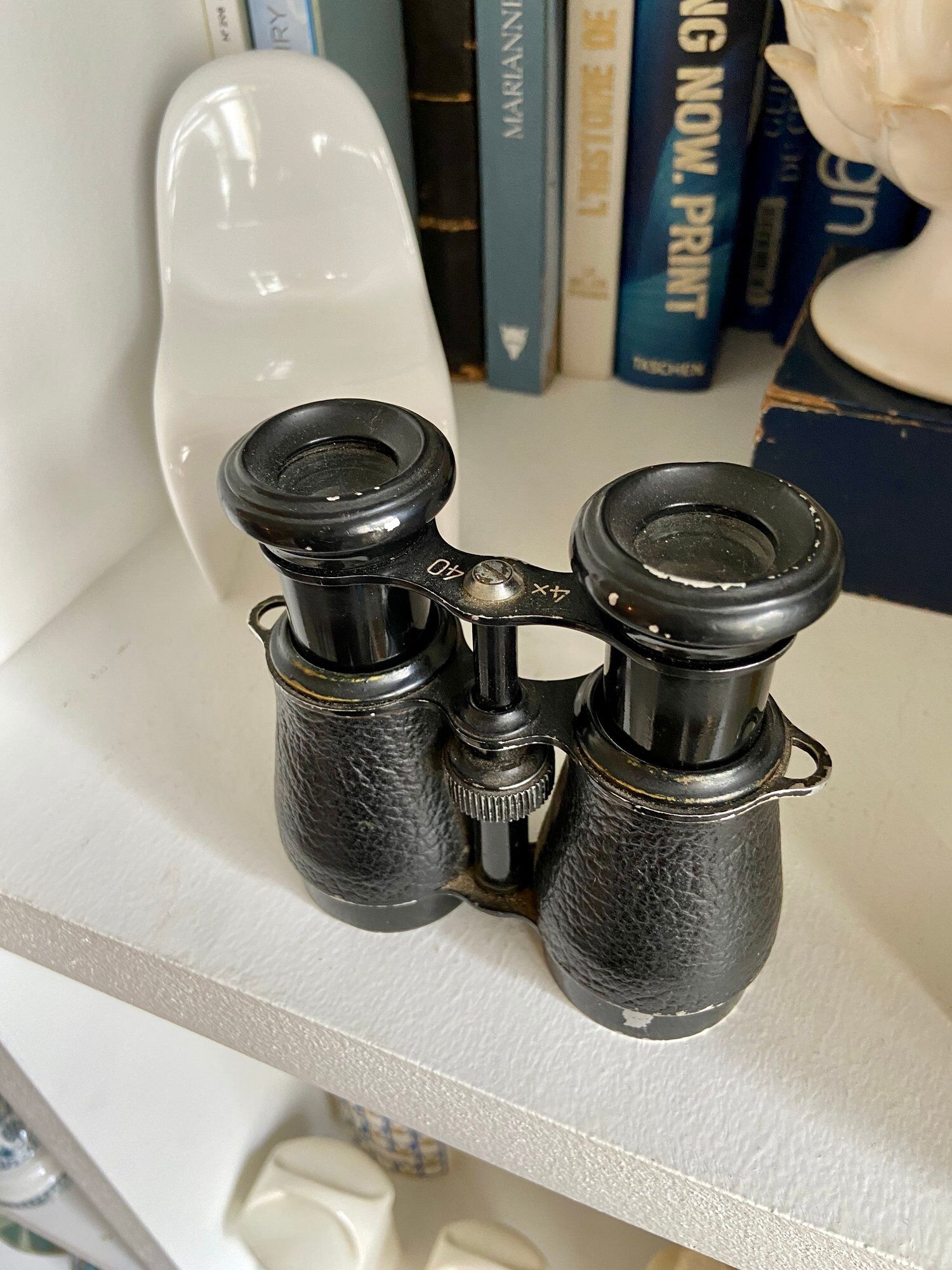 Black metal binoculars