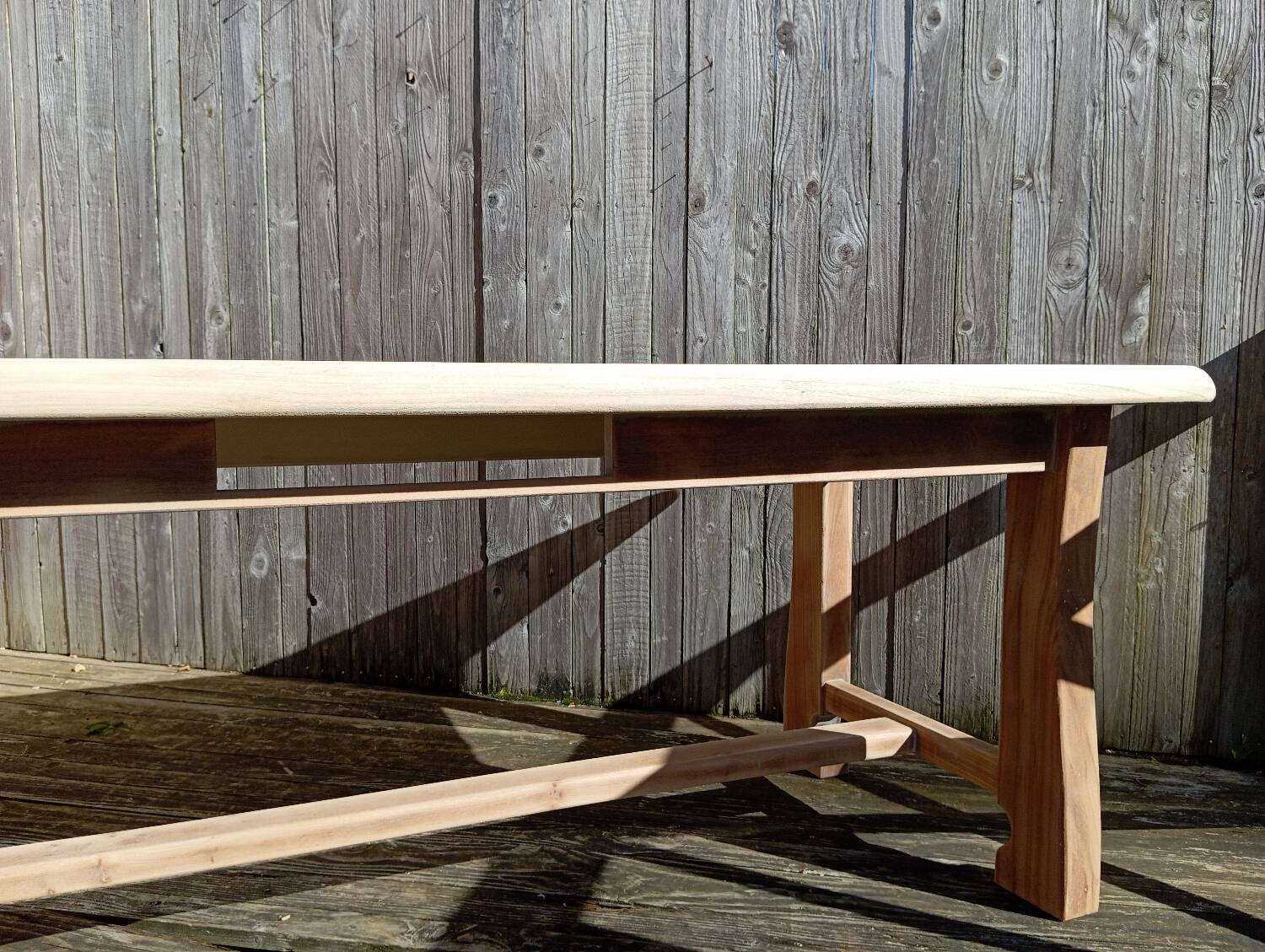 Raw wood farmhouse table