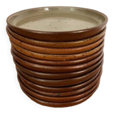 Lot de 12 assiettes plates en grès