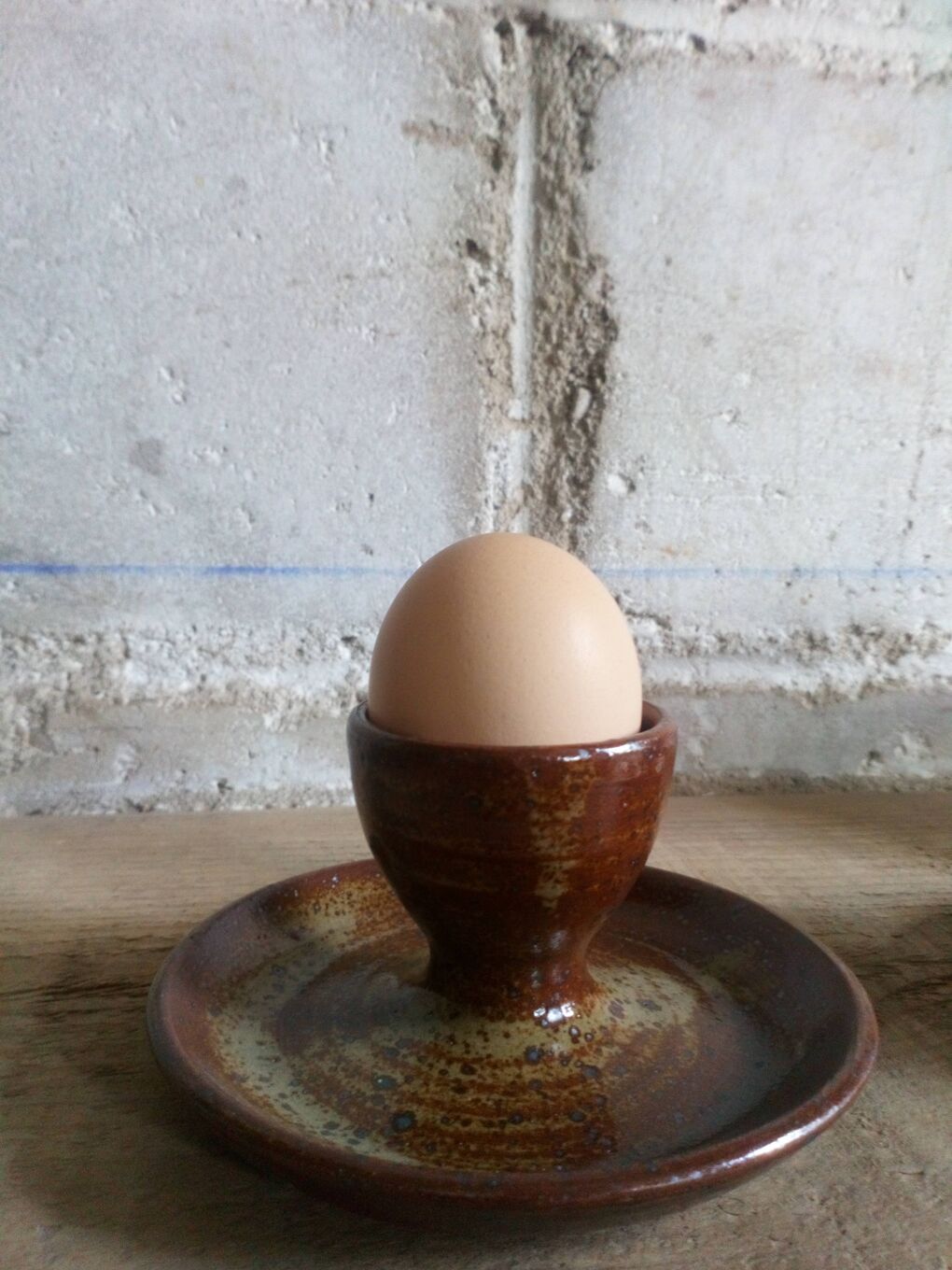 Four pyrite stoneware shells
