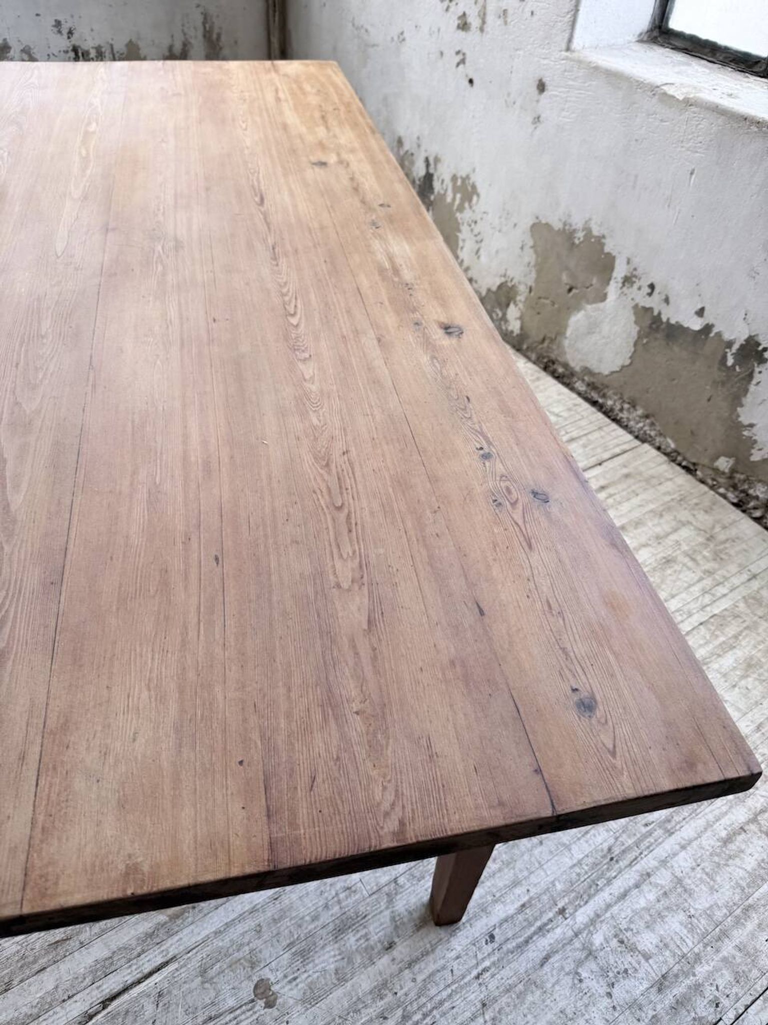 Farm table pitch pine 2 x 1 m from the 1950s