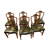 Suite of six Natural Wood Model chairs with 20th century wheat cobs