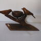 Candle holders birds carved wood