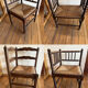 Set of 4 straw seats, turned legs in Bobin style.
