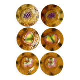 6 dessert plates barbotine Salins-les-Bains