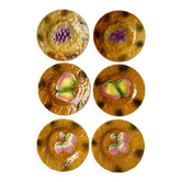 6 assiettes à dessert barbotine Salins-les-Bains
