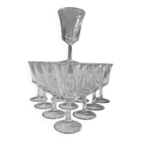 Set of 11 stemmed water glasses, Régence model