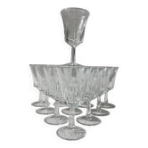 Set of 11 stemmed water glasses, Régence model