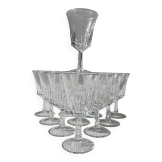Set of 11 stemmed water glasses, Régence model