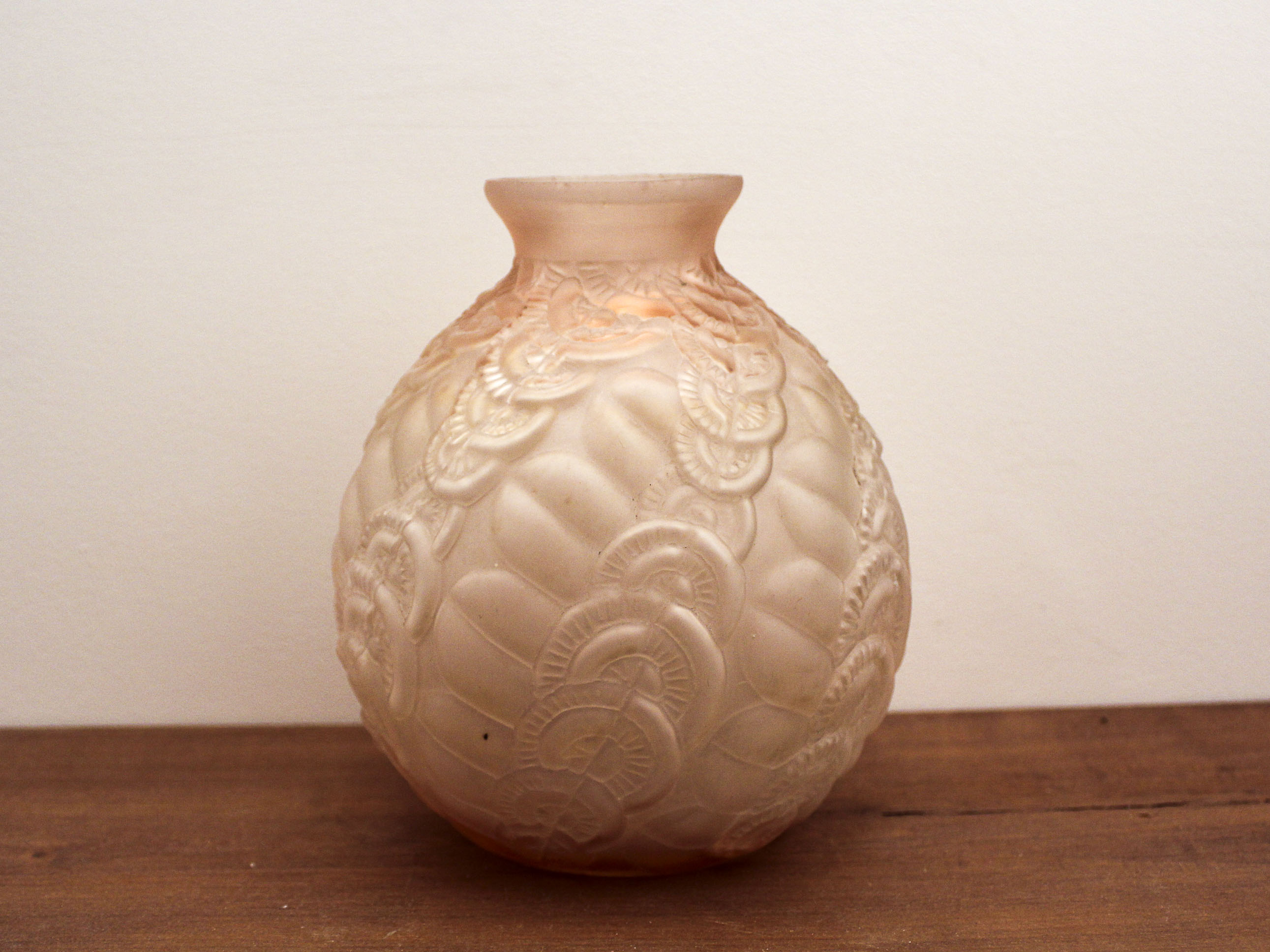 Pair of Art Deco glass ball vases