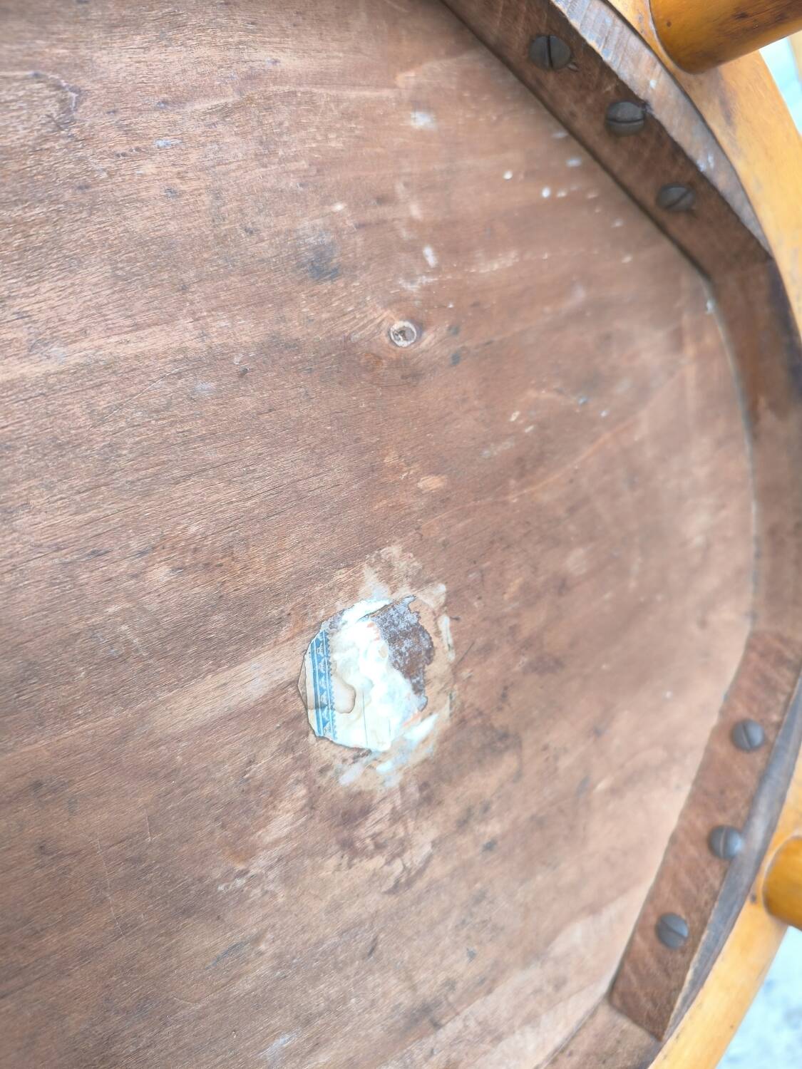 Set of four mismatched bistro chairs