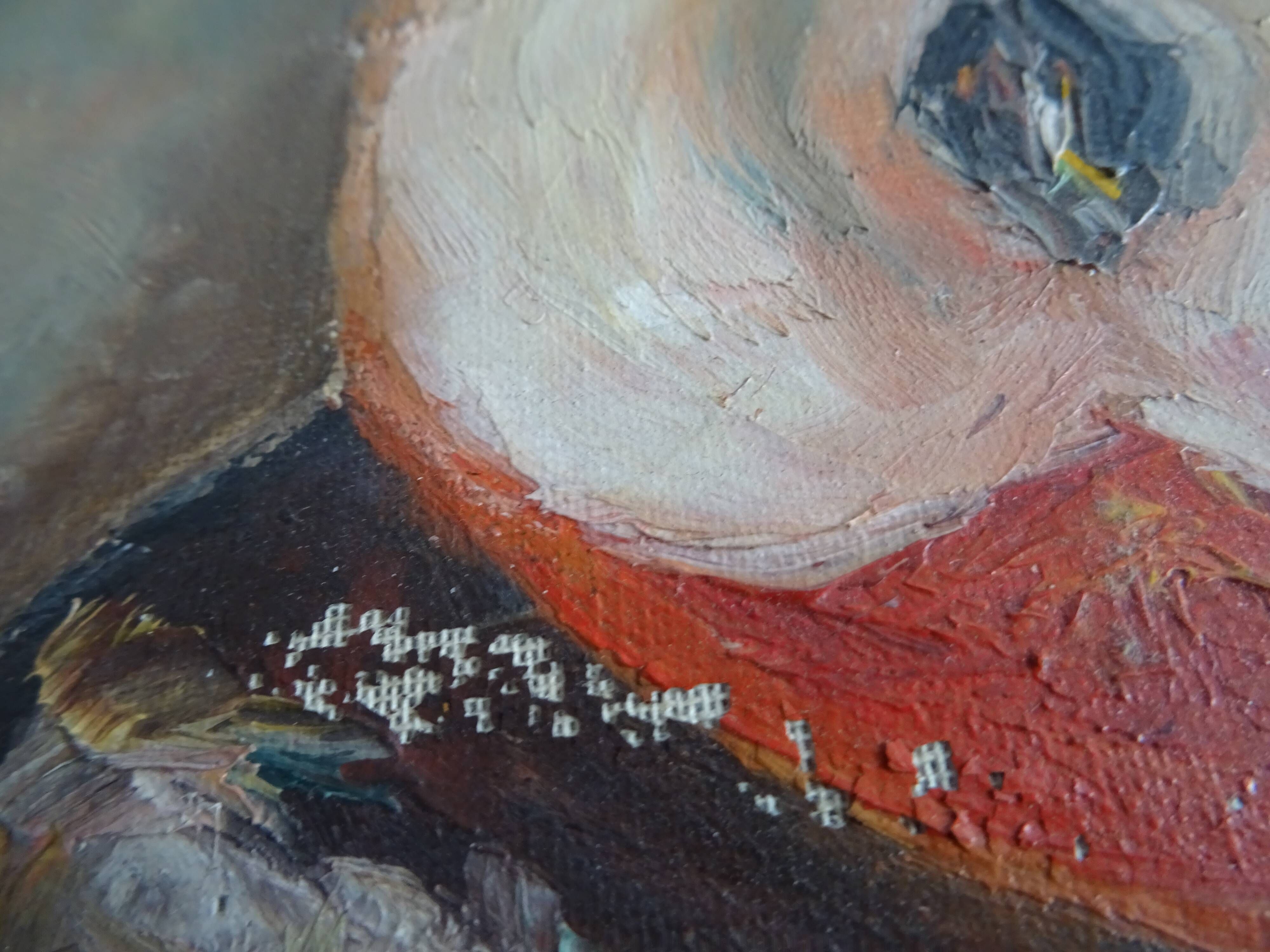 Old still life painting of fruits signed oil on canvas