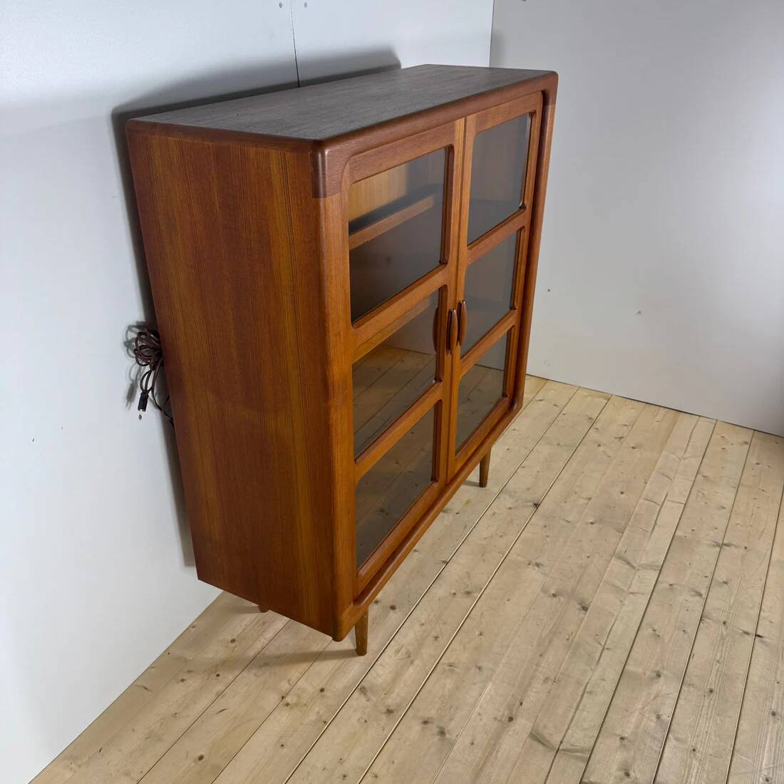 Teak bookcase with glass doors, Denmark 1960