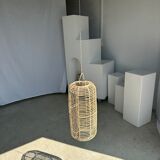 Large lantern-shaped rattan pendant lamp H50 D24