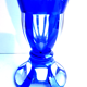 Blue and white Overlay crystal vase, chiseled and carved with Saint Louis foliage?
