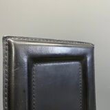 Vintage black leather dining chairs, set of 6, 1980s