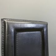 Vintage black leather dining chairs, set of 6, 1980s