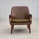 1970s, Danish armchair, artificial leather, teak wood legs.