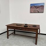 Antique work table in solid cherry and acacia