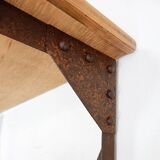 Wooden and metal shelf