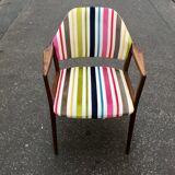 Scandinavian chair in solid teak with Nobilis fabric