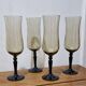 4 verres en cristal fumé torsadé