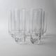 Vintage set of 9 Murano glasses from the 1980s, octagonal shape in art glass, classic Italian tableware.