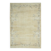 Tapis de sol turc jaune noué à la main des années 1970 210x305