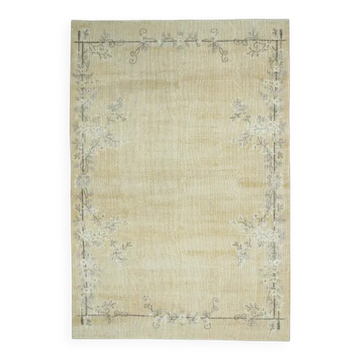 1970s Turkish yellow hand-knotted area rug 210x305